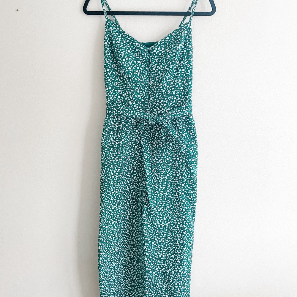 Banana Republic Green Floral Jumpsuit